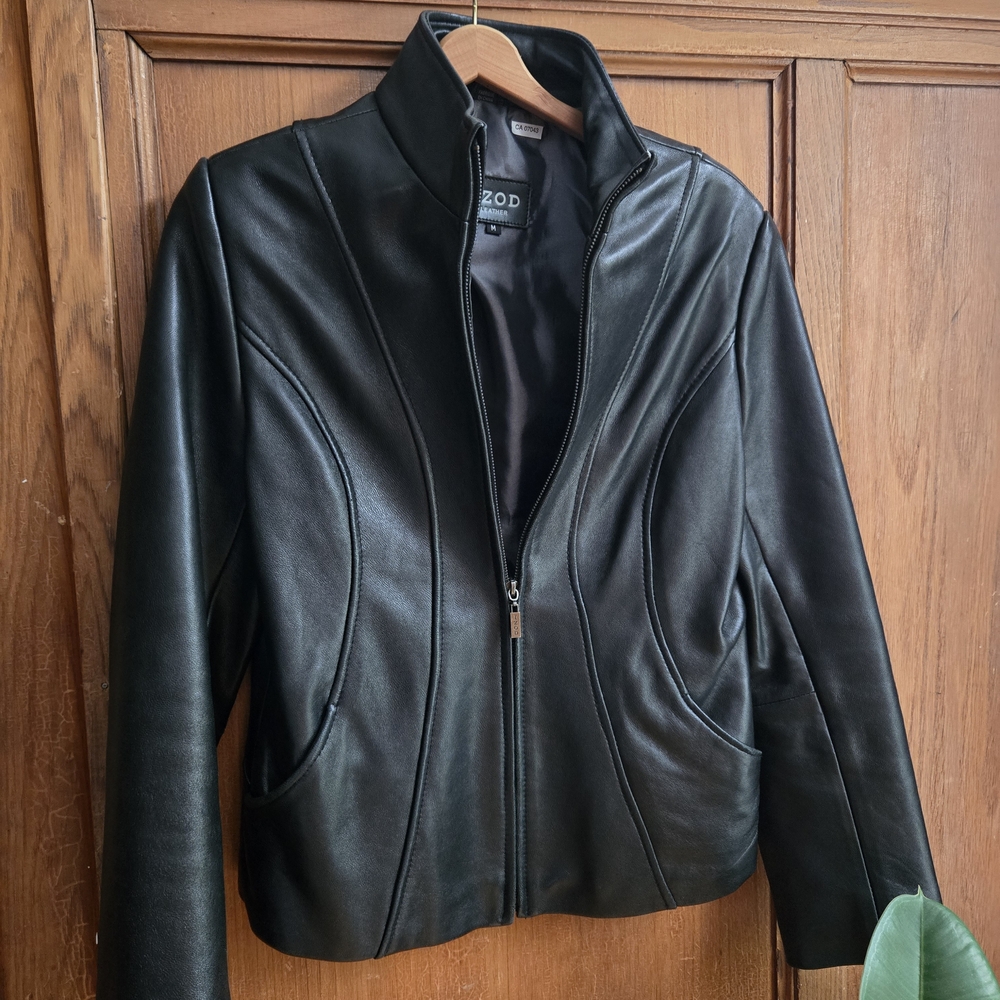 IZOD Women's Black Leather Jacket